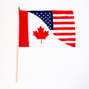 Canada w/ U.S. 12x18 Flag