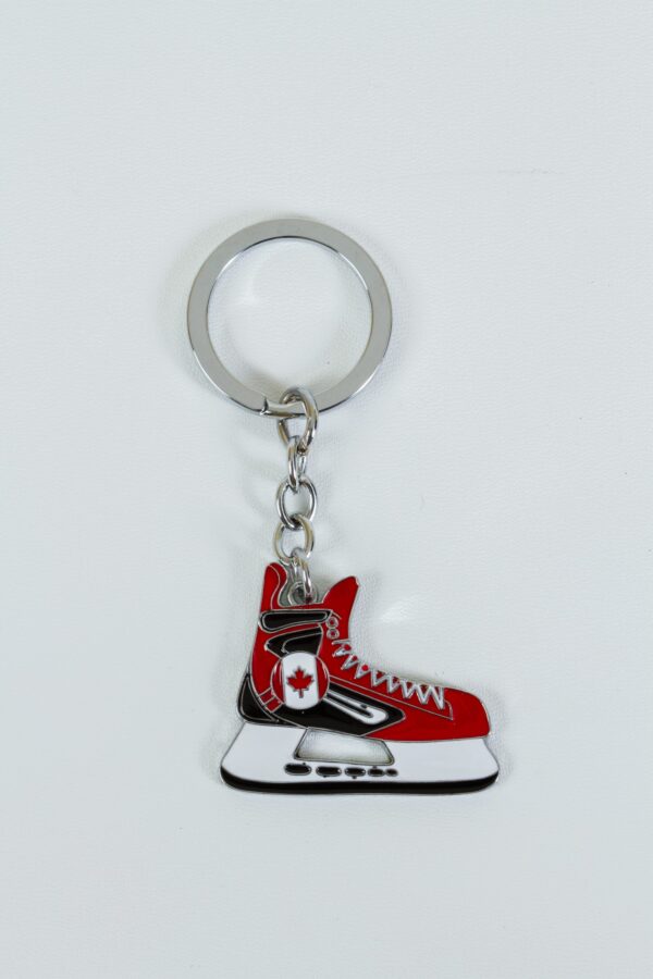 Canada Hockey Skate Keychain Flag Matrix
