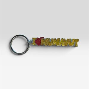 I Love Nunavut Glitter Keychain