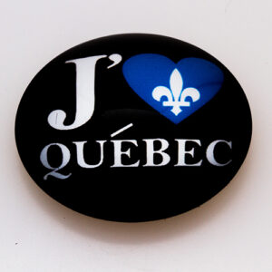 J'Aime Quebec (Black) Round Acrylic Magnet