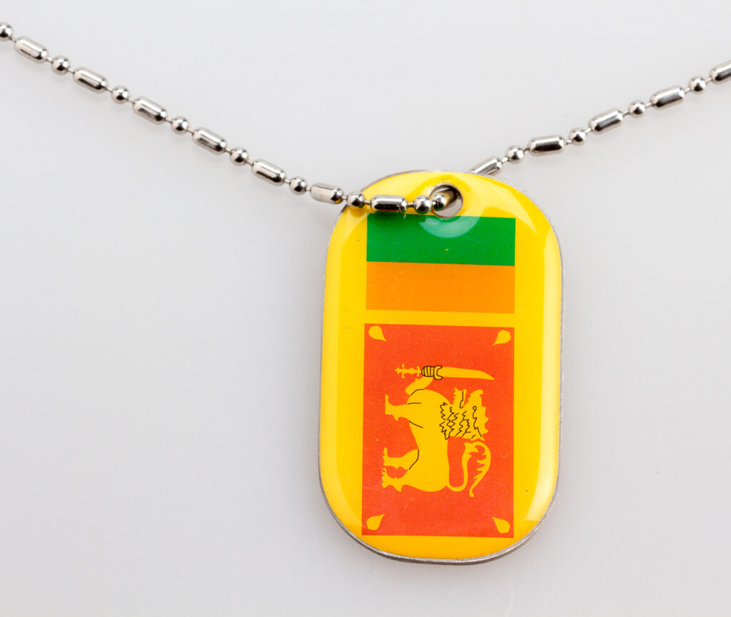 Sri Lanka Dog Tag (Vintage) Flag Matrix