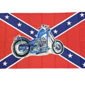 Confederate w/ Motorcycle 36x60 Flag