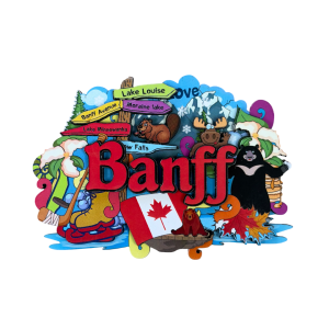 Banff Scenic Lake Magnet w/ Moose