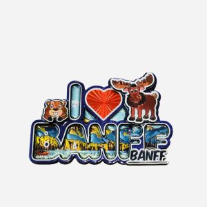 I Love Banff Wildlife Heart Magnet