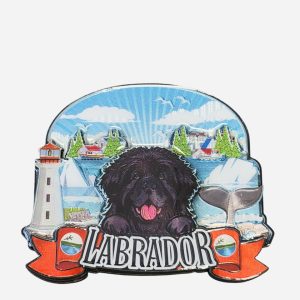 Labrador Sheep Dog & Lighthouse Scenic Magnet