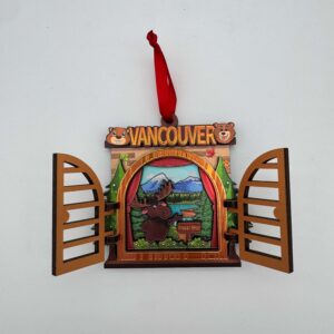 Vancouver Log Cabin Window & Wildlife Ornament