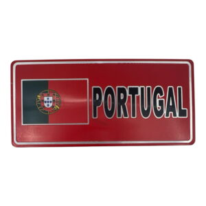 Portugal Flag Metal Sticker (With Name)
