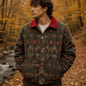 Desert Ember Boho Cape Jacket (Red)