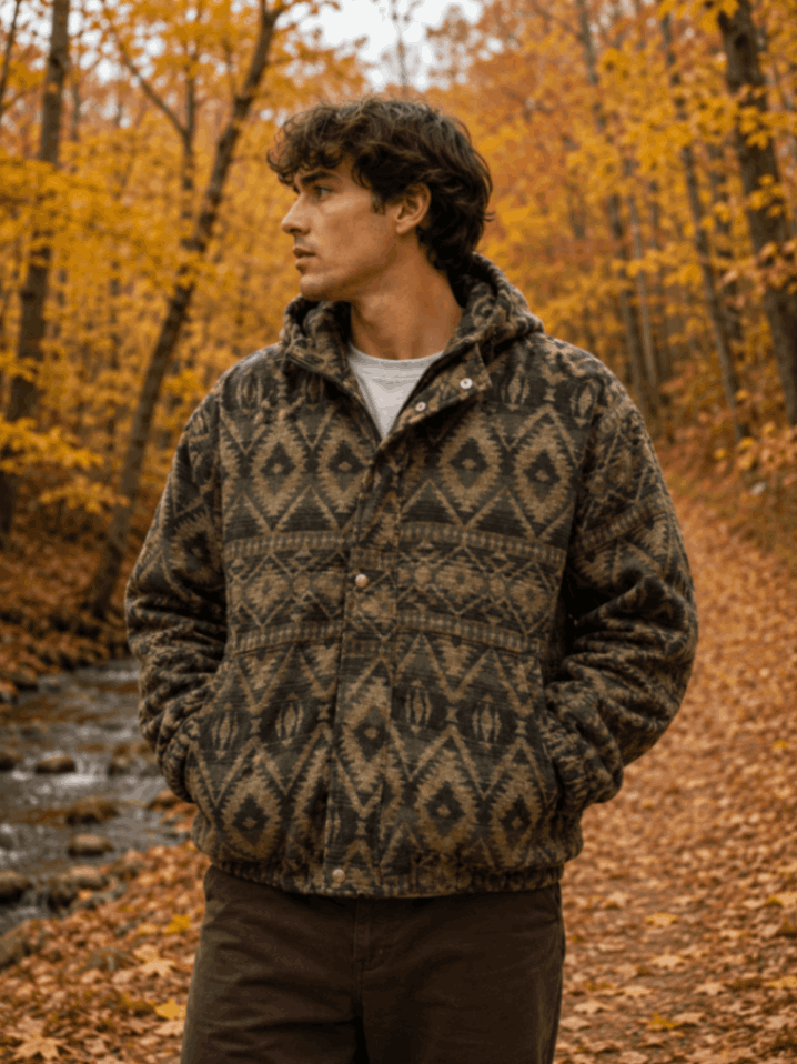 Desert Ember Boho Cape Jacket (Green)