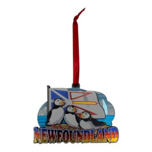 Newfoundland Puffin Family Scenic Ornament