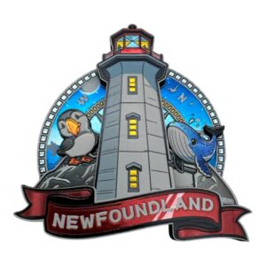 Newfoundland Canada Lighthouse, Puffin & Whale Magnet